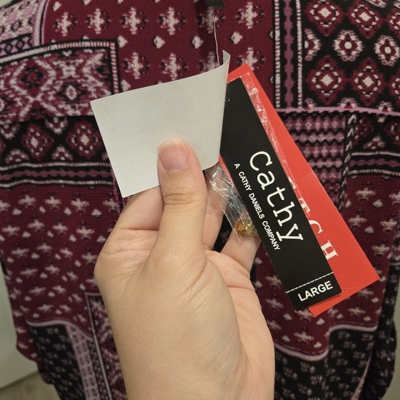 NWT Cathy Mixed Print Zip-Up Blouse Size Large - Picture 8 of 9